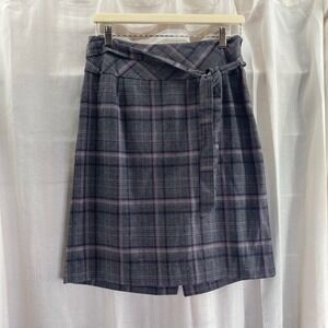 Plaid Gray and Purple Women's Skirt